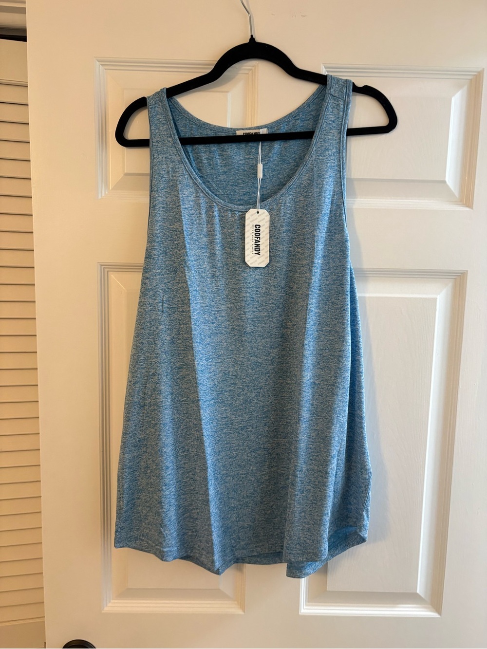 Everyday Scoop Neck Tank - Heather Light Blue